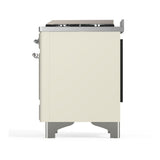 ILVE UM48FNR3AWC Majestic III 48 inch Dual Fuel Range with 8 Burners and Griddle, Dual Function Burner up to 25,000 BTU (Natural Gas, Triple Glass Door, Antique White, Chrome)