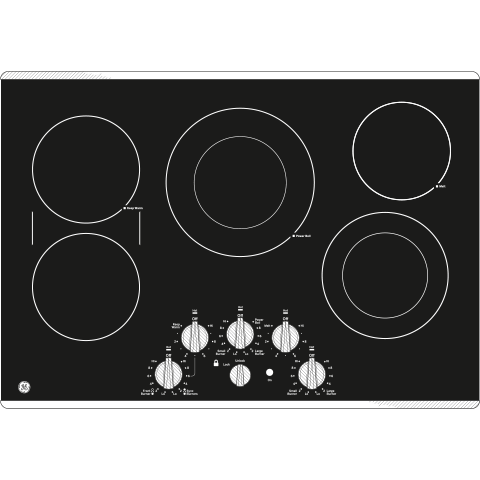 GE Profile™ 30" Built-In Knob Control Electric Cooktop