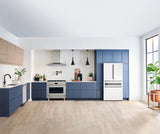 800 Series French Door Bottom Mount Refrigerator, Glass door 36" White, Total No Frost