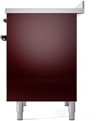 Nostalgie II 40 Inch Electric Freestanding Range in Burgundy with Bronze Trim