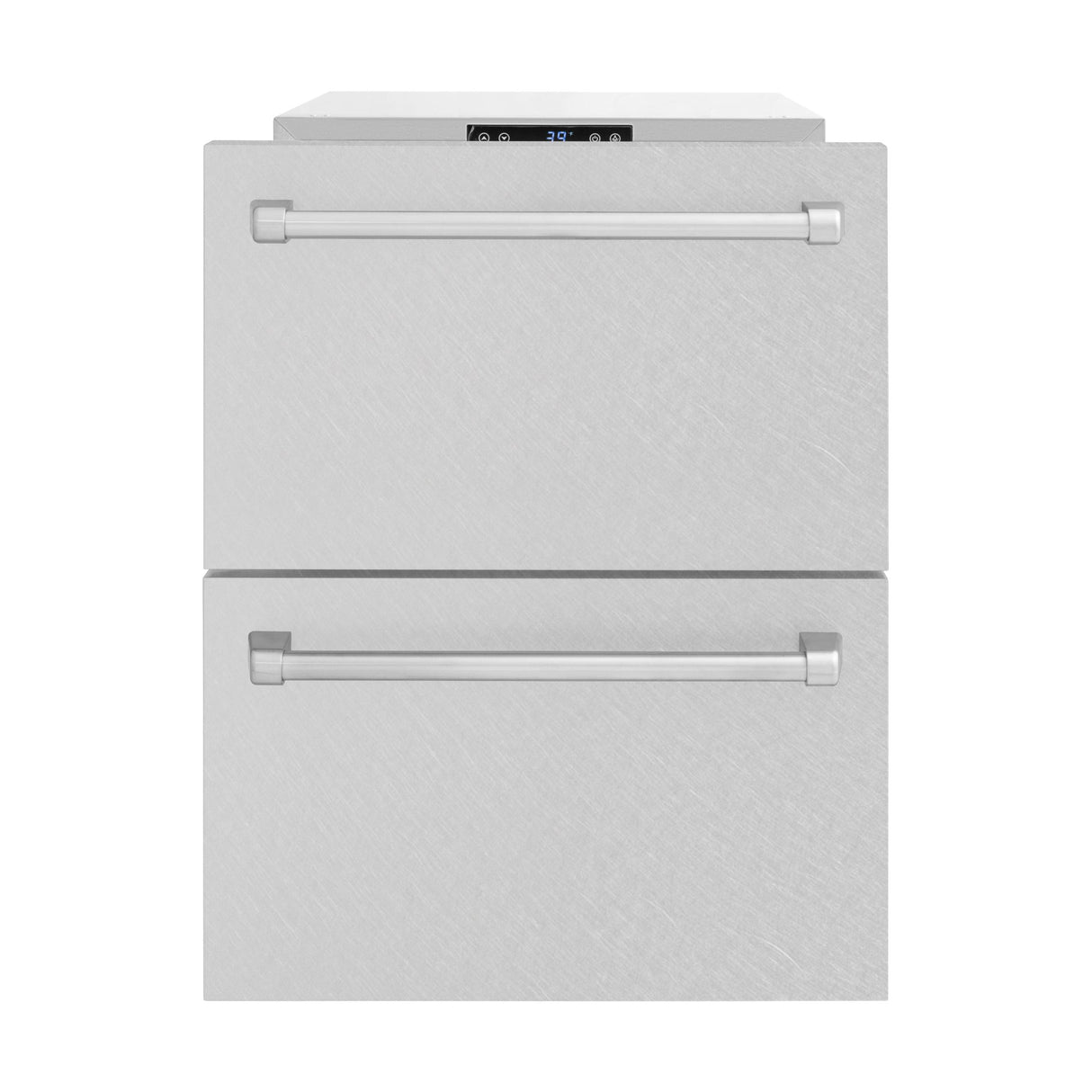 ZLINE 24 in. Touchstone 168 Can Outdoor-Rated Dual Refrigerator Drawer with DuraSnow' Stainless Steel Doors (RDSO-SN-24)
