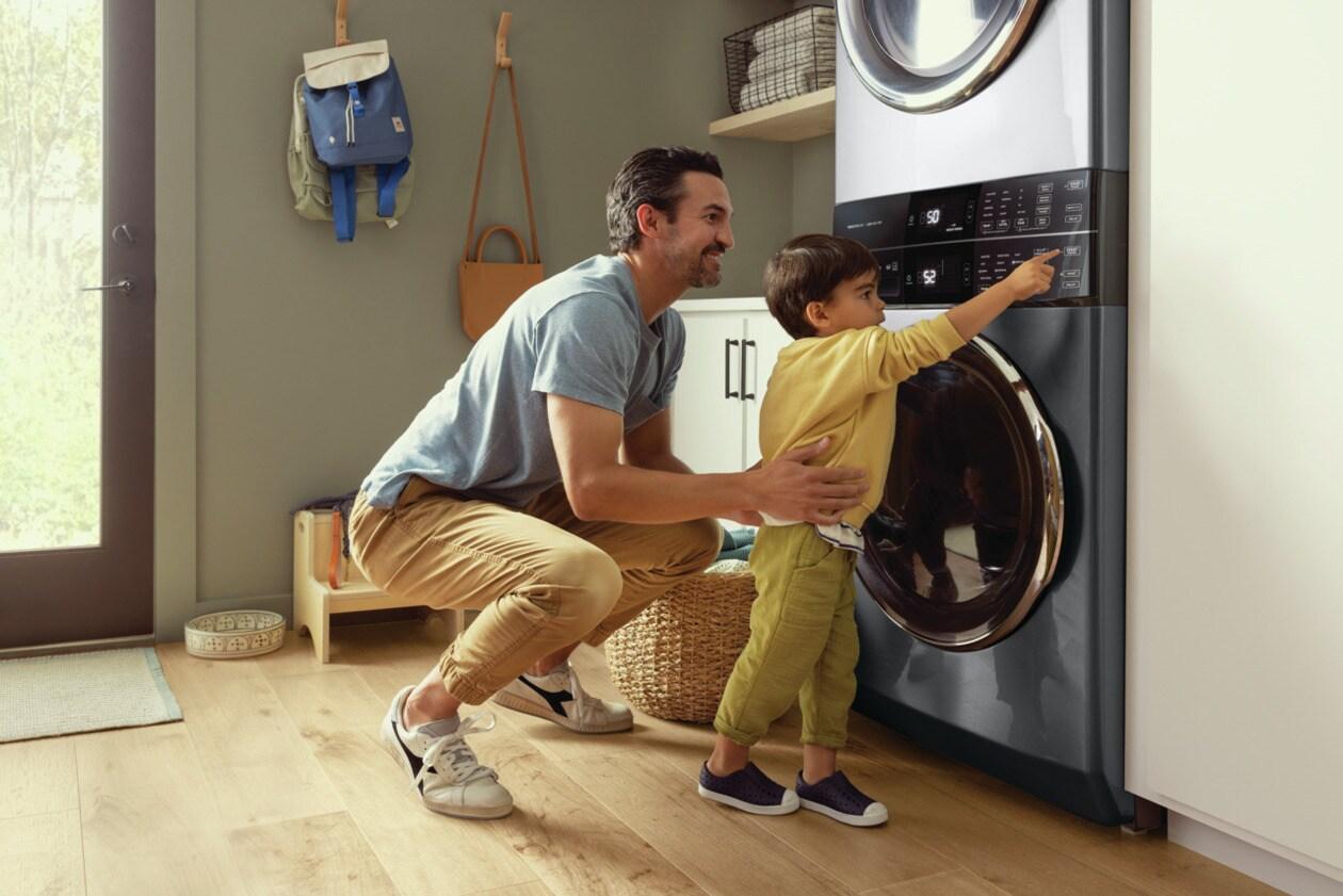 Laundry Tower Single Unit Front Load 4.5 Cu. Ft. Washer & 8 Cu. Ft. Gas Dryer