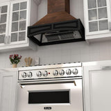 ZLINE 36 in. Wooden Wall Mount Range Hood in Antigua and Walnut - Includes Remote Motor