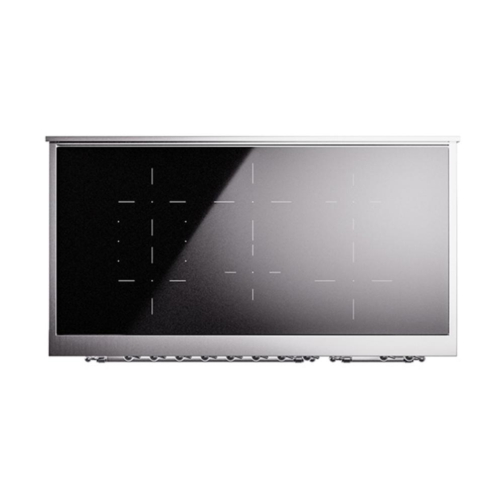 ILVE UNI486NMPWHC Nostalgie II Noblesse 48 inch Induction Range (Triple Glass Door, White, Chrome)