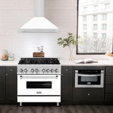 ZLINE 48 in. Convertible Stainless Steel Range Hood with Stainless Steel Handle (KB4STX-48) [Color: White Matte]