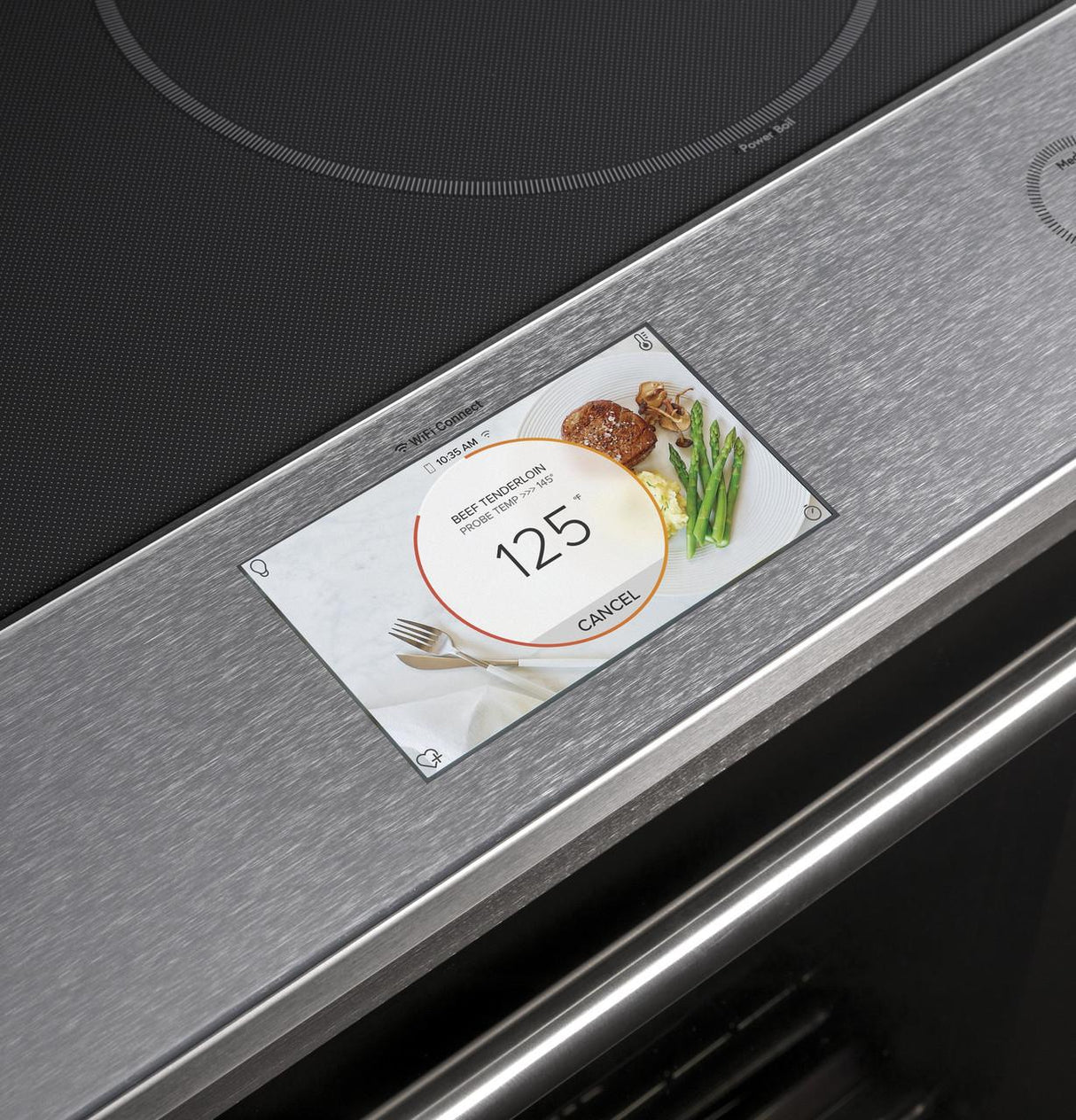 Café™ 30" Smart Slide-In, Front-Control, Induction and Convection Range in Platinum Glass