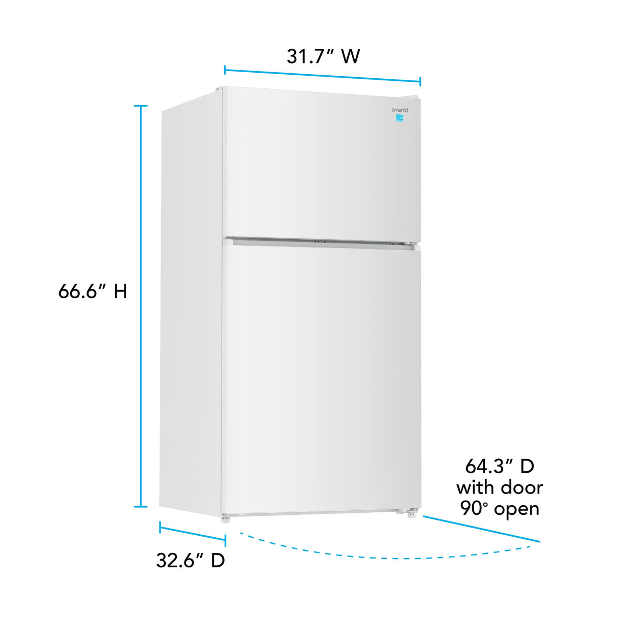 Avanti MaxxSpace Insulation™ Technology Garage-Ready Frost-Free Ice Maker-Ready Refrigerator, 24 cu. ft., ENERGY STAR, White (AVFF24DLJM0W)