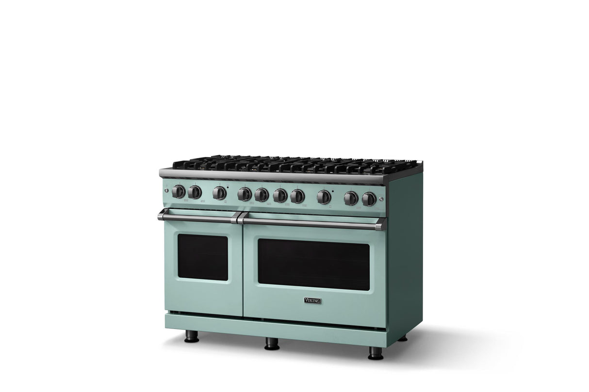 48"W. Sealed Burner Gas Range (Burner: 8b, Finish: Splash, Trim: Polished Chrome, Fuel: Natural Gas)