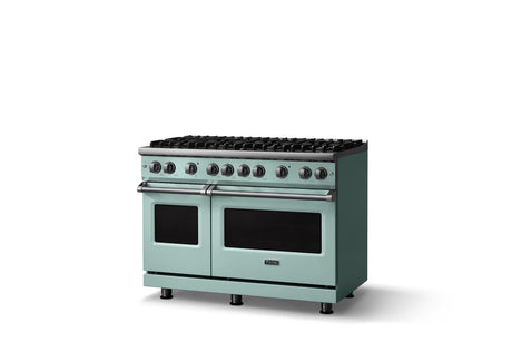 48"W. Sealed Burner Gas Range (Burner: 8b, Finish: Splash, Trim: Polished Chrome, Fuel: Natural Gas)