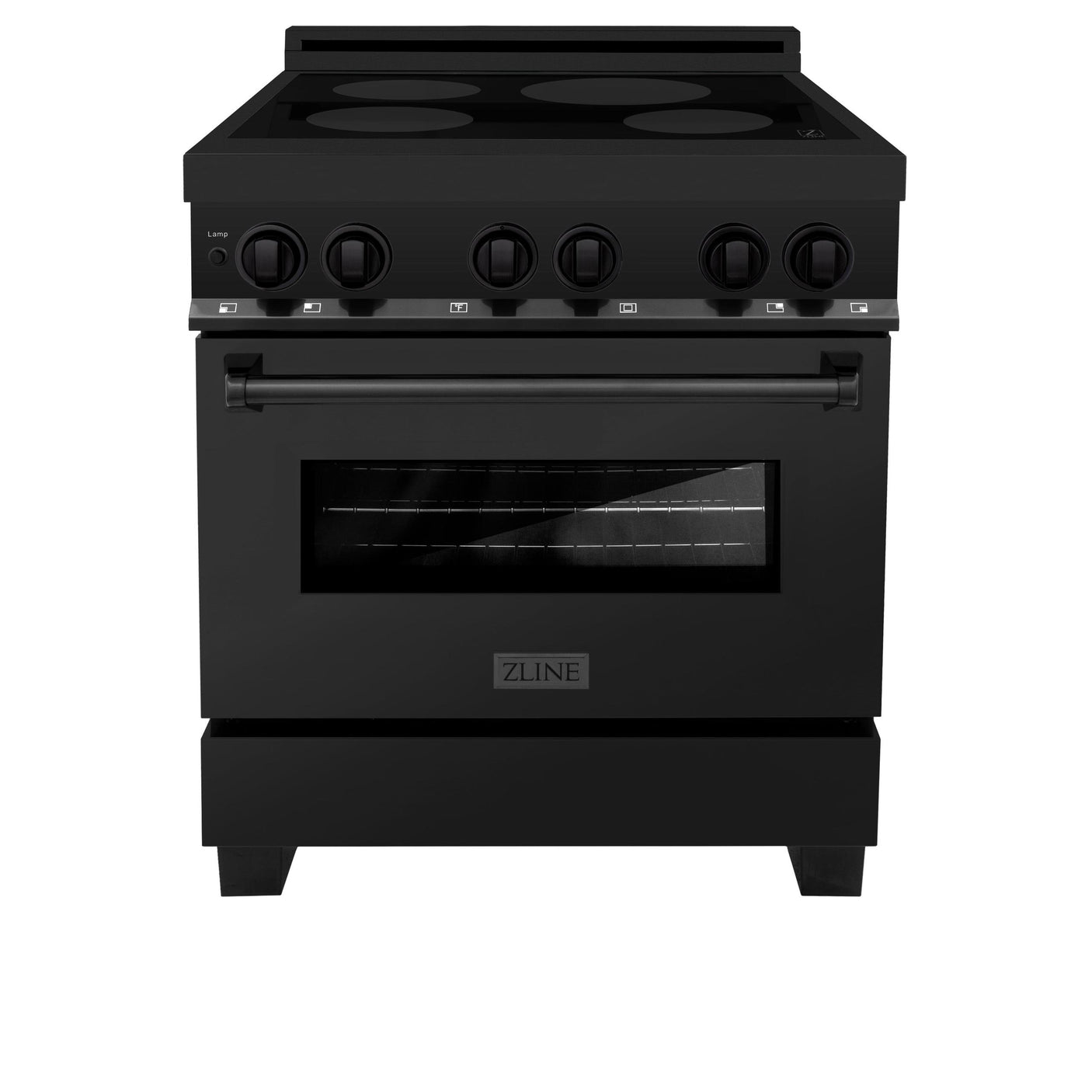 ZLINE Induction Range with a 4 Element Stove and Electric Oven in Black Stainless Steel (RAIND-BS-30)