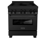 ZLINE Induction Range with a 4 Element Stove and Electric Oven in Black Stainless Steel (RAIND-BS-30)