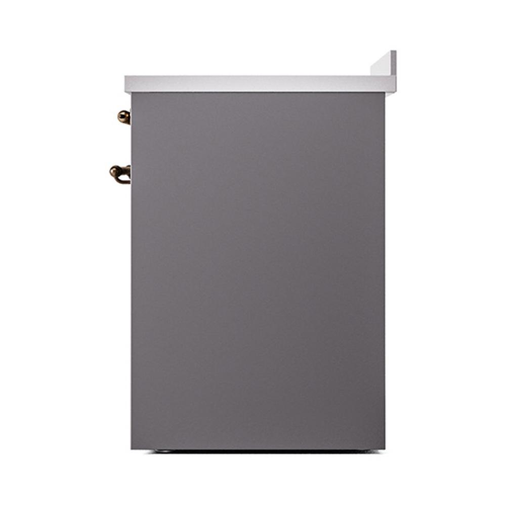 ILVE UNI304QNMPMGB Nostalgie II Noblesse 30 inch Induction Range (Solid Door, Graphite Matte, Burnished)