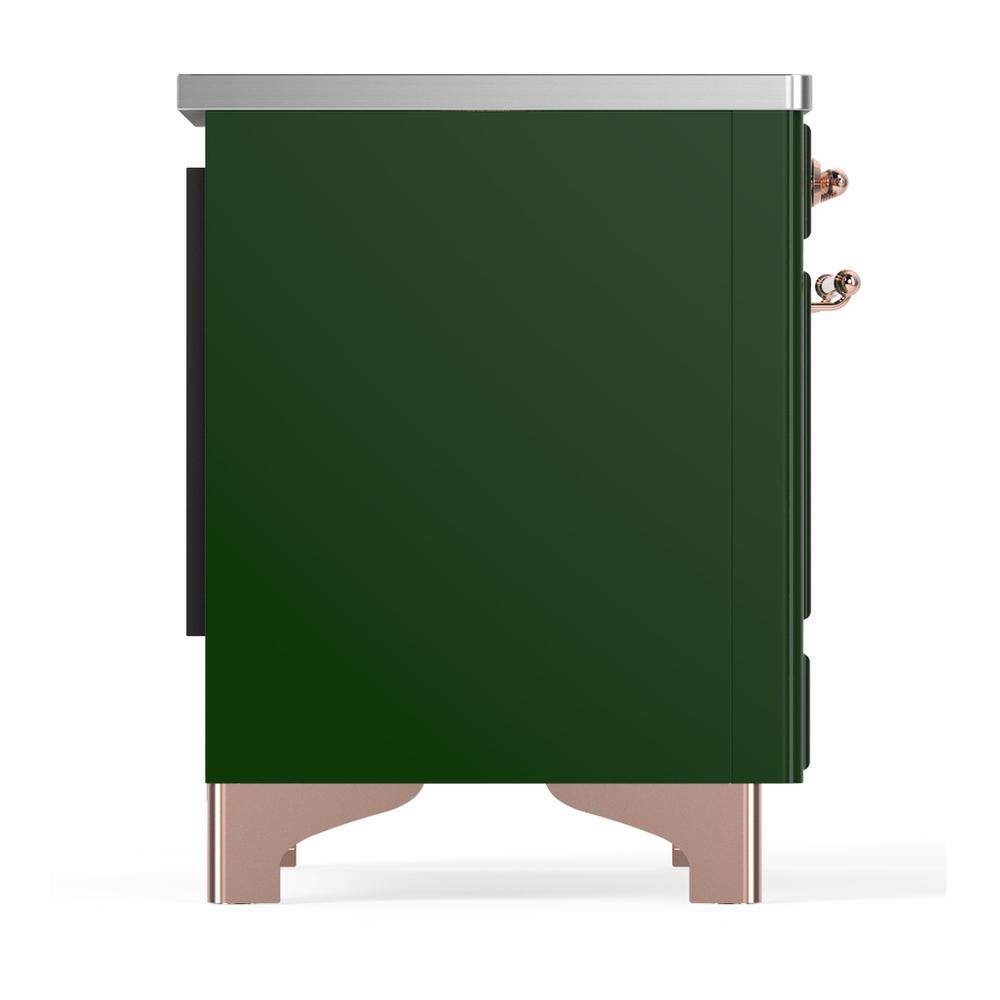 ILVE UMIB36QNR3EGP Majestic III 36 inch Induction Range with 6 Elements, 3.5 cu. ft. Total Oven Capacity (Solid Door, Emerald Green, Copper)