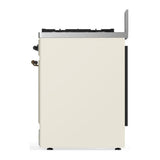 ILVE UM30QNR3AWB Majestic III 30 inch Dual Fuel Range with 5 Black Brass Burners, Dual Function Burner up to 25,000 BTU (Natural Gas, Solid Door, Antique White, Burnished)
