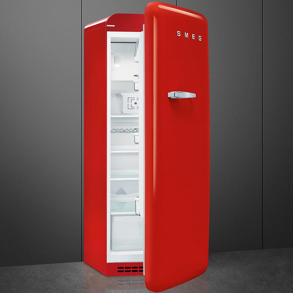 Approx 24" 50'S Style Refrigerator with ice compartment, Red, Right hand hinge