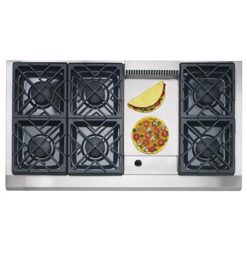 GE Monogram® 48" Dual-Fuel Professional Range with 6 Burners and Griddle (Liquid Propane)