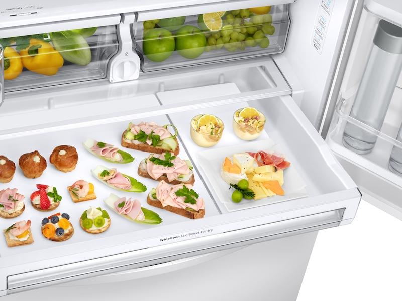 23 cu. ft. 3-Door French Door, Counter Depth Refrigerator with CoolSelect Pantry™ in White