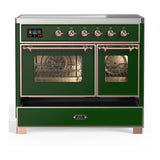 ILVE UMDIB40NR3EGP Majestic III 40 inch Induction Range with 6 Elements, 3.82 cu. ft. Total Oven Capacity (Triple Glass Door, Emerald Green, Copper)