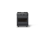 30"W. Sealed Burner Gas Range (Finish: Cast Black, Trim: Polished Chrome, Fuel: Natural Gas)