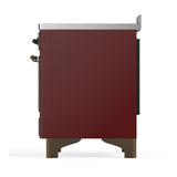 ILVE UMIB48QNR3BUB Majestic III 48 inch Induction Range with 6 Elements, 5.02 cu. ft. Total Oven Capacity (Solid Door, Burgundy, Burnished)