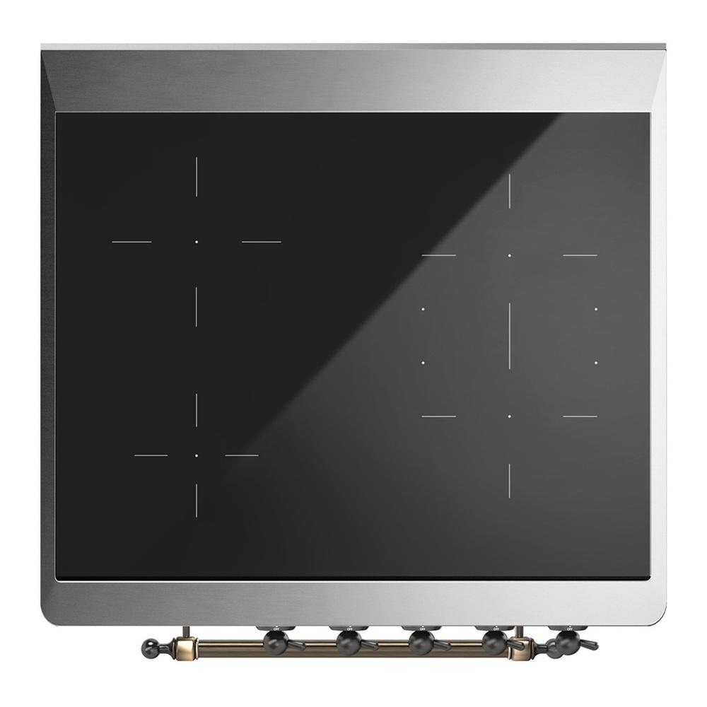 ILVE UMIB30NR3SSB Majestic III 30 inch Induction Range with 4 Elements, 4 cu. ft. Oven Capacity (Triple Glass Door, Stainless Steel, Burnished)