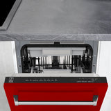 ZLINE 18" Tallac Series 3rd Rack Top Control Dishwasher with Traditional Handle, 51dBa [Color: Red Gloss]