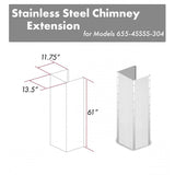 ZLINE 61" ZLINE DuraSnow Stainless Steel Extended Chimney and Crown (655-4SSSS-30-304-E)