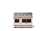 48"W. Induction Range (Finish: Blush, Trim: Brushed Brass)