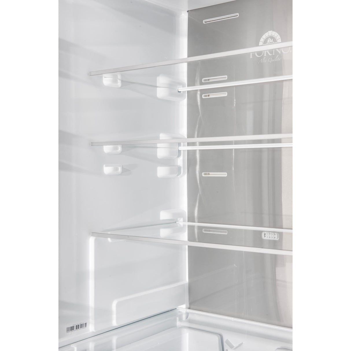 Custodia 24" Bottom Freezer, 10.3 cf., Left Swing, Ice Maker, Total No frost, White, Antique Brass handles