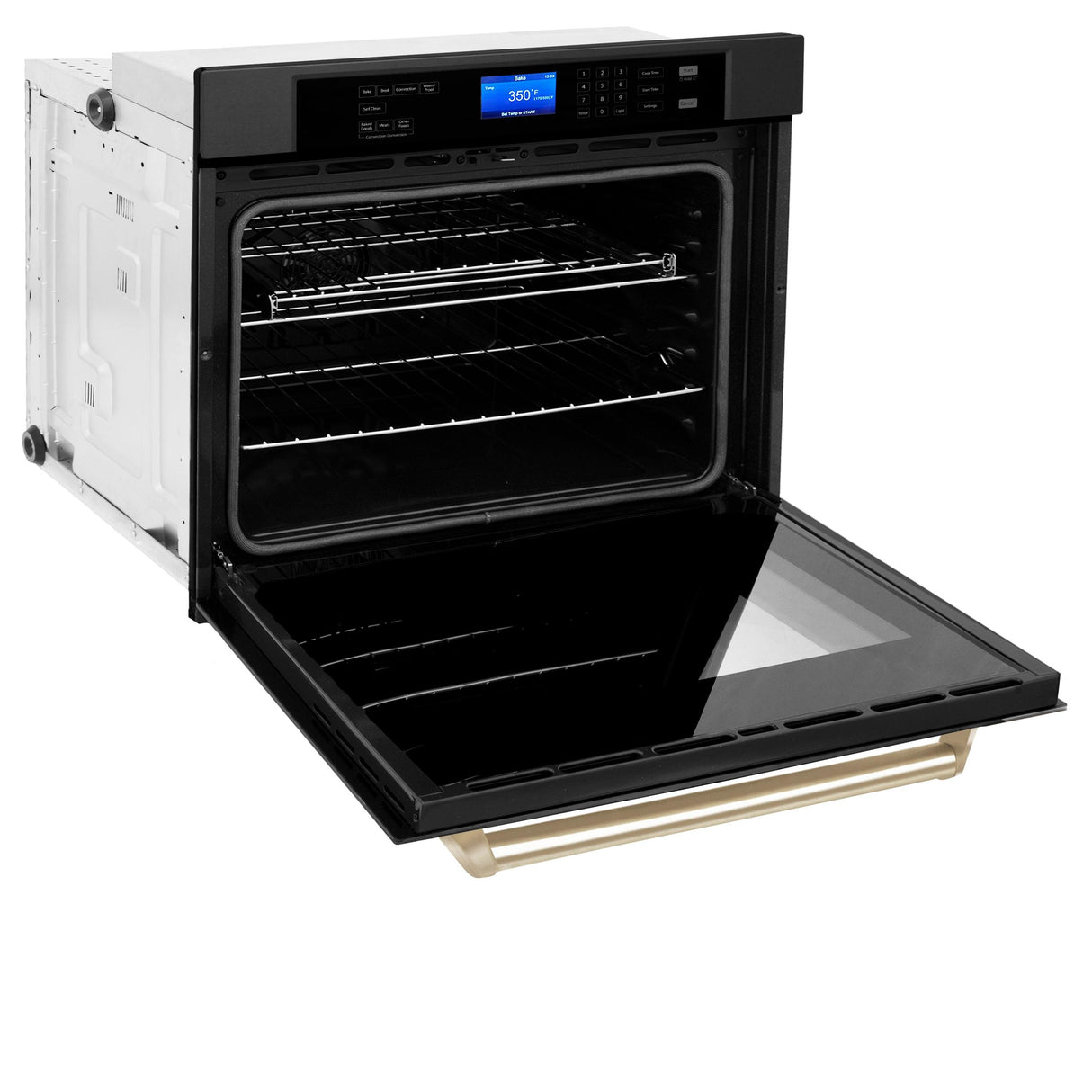 ZLINE 30" Autograph Edition Single Wall Oven with Self Clean and True Convection in Black Stainless Steel (AWSZ-30-BS) [Color: Gold]