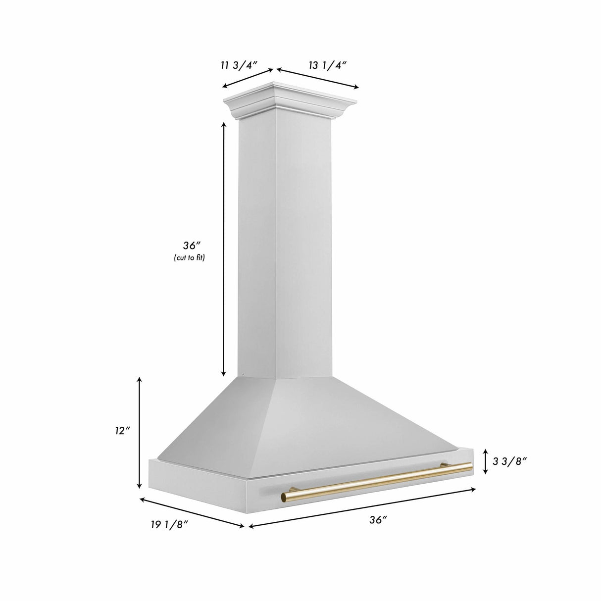 ZLINE 30 in. Autograph Edition Convertible Stainless Steel Range Hood with Stainless Steel Shell and Champagne Bronze Accents (KB4STZ-30-CB) [Color: Gold Accents]