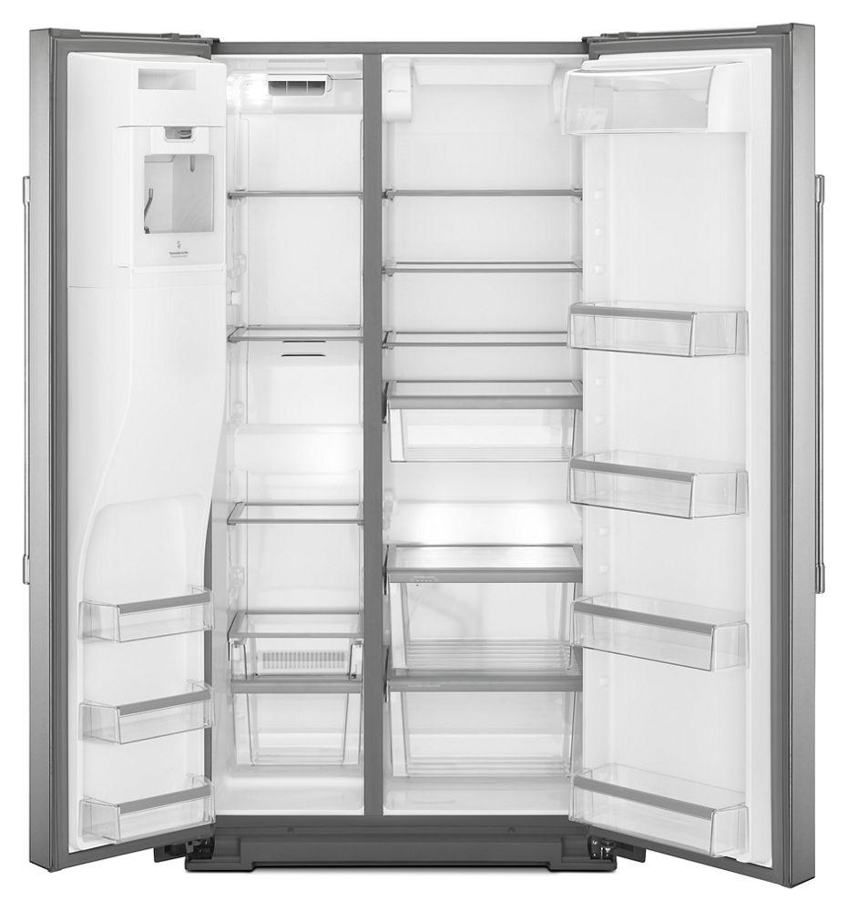 36- Inch Wide Side-by-Side Refrigerator with External Ice and Water- 26 Cu. Ft.