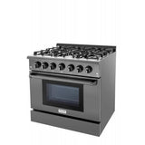 36 Inch Professional Gas Range In Black Stainless Steel