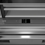 ZLINE Autograph Edition 36 in. 19.6 cu. ft. Panel Ready French Door Built-In Bottom Freezer Refrigerator with Water Dispenser and Ice Maker with Stainless Steel Interior and Matte Black Accents (SRBIVZ-36-MB)