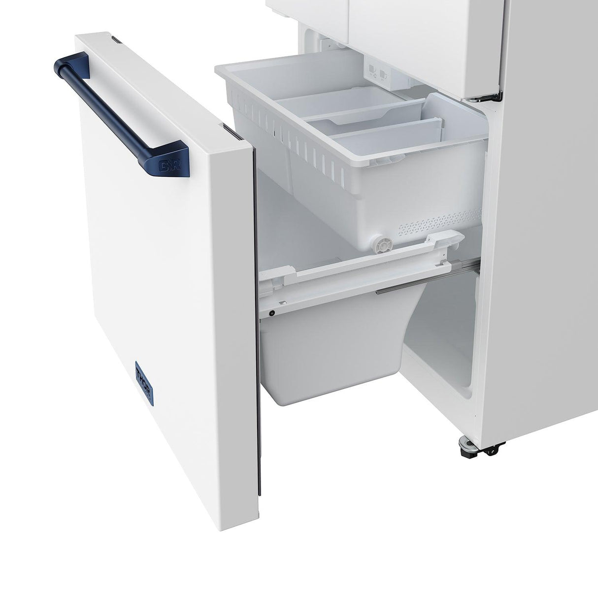 30 Inch French Door Counter Depth Refrigerator With Ice Maker - White/blue  Gordon Ramsay Series