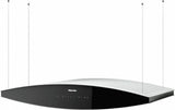 DA 7000 D Aura AM Island d(eback)cor hood with dimmable halogen lighting and touch controls for convenient operation.
