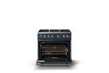 36"W. Sealed Burner Gas Range (Burner: 6b, Finish: Squall, Trim: Polished Chrome, Fuel: Propane)