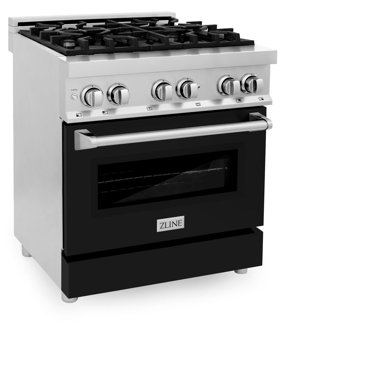 ZLINE 30 in. Dual Fuel Range with Gas Stove and Electric Oven in Stainless Steel (RA30) [Color: Black Matte]