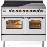 Nostalgie II 40 Inch Electric Freestanding Range in White with Bronze Trim