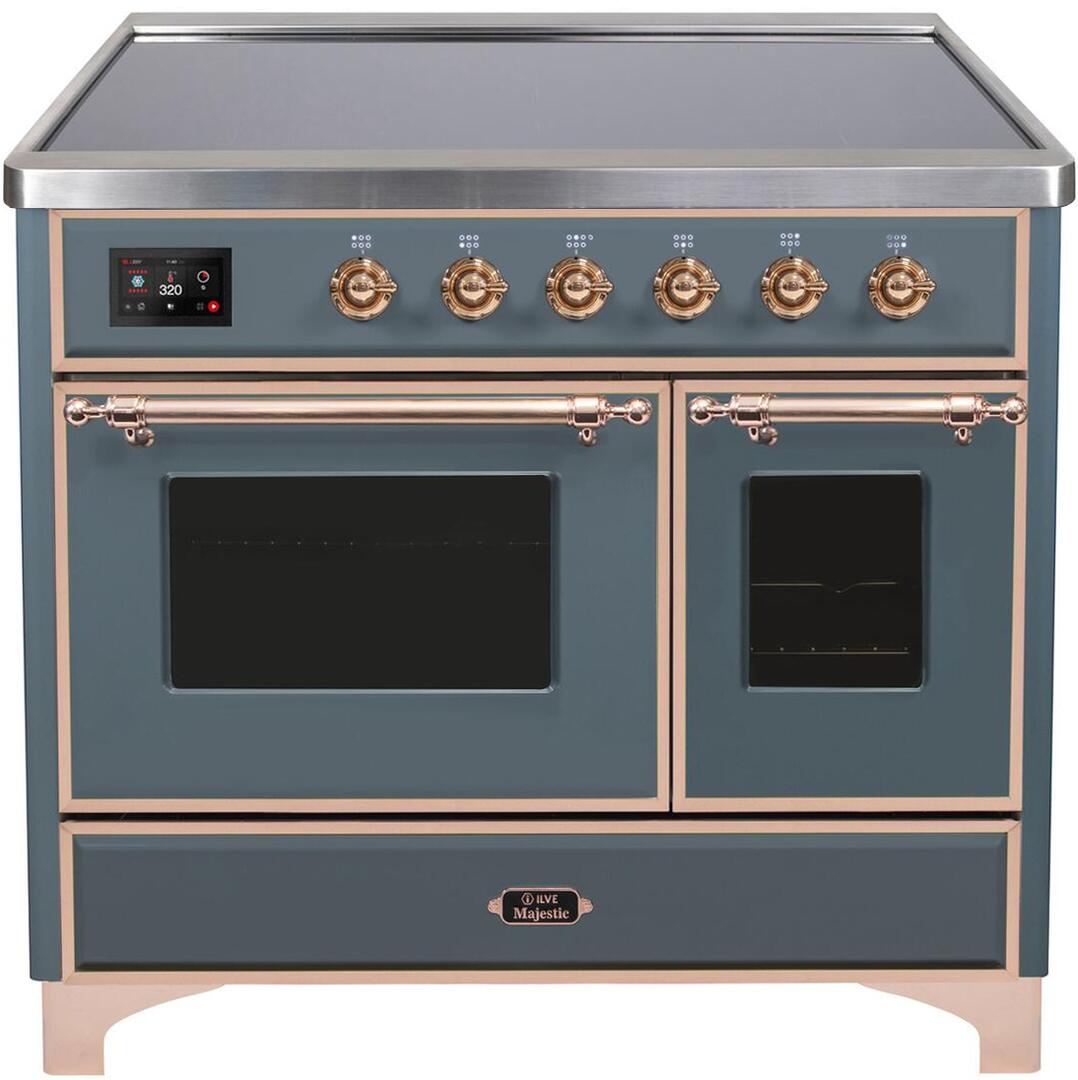 Majestic II 40 Inch Electric Freestanding Range in Blue Grey with Copper Trim