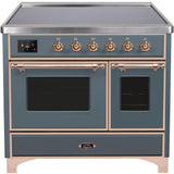 Majestic II 40 Inch Electric Freestanding Range in Blue Grey with Copper Trim