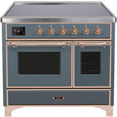 Majestic II 40 Inch Electric Freestanding Range in Blue Grey with Copper Trim