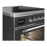 ILVE UMIB30NR3MGC Majestic III 30 inch Induction Range with 4 Elements, 4 cu. ft. Oven Capacity (Triple Glass Door, Graphite Matte, Chrome)
