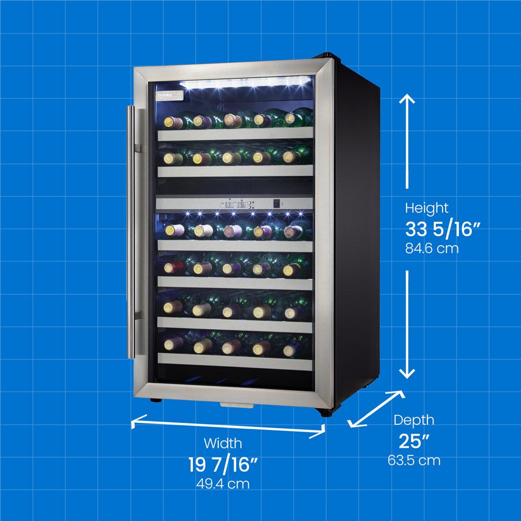 Danby Designer 38 Bottle Free-Standing Wine Cooler in Black Stainless Steel