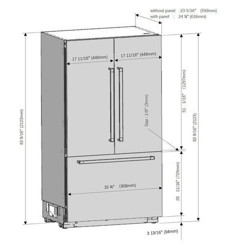 36" French Door Panel