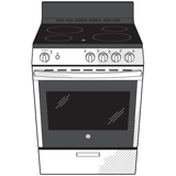 GE® ENERGY STAR® 24" Free-Standing/Slide-in Front Control Range with Steam Clean and Large Window
