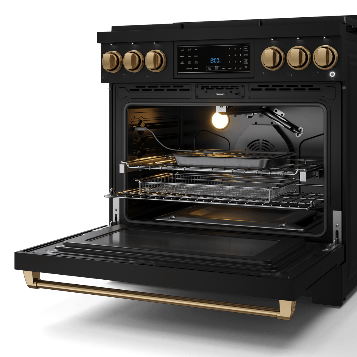 36 Inch Professional Gas Range With Tilt Panel Touch Control In Black/bronze  Gordon Ramsay Series