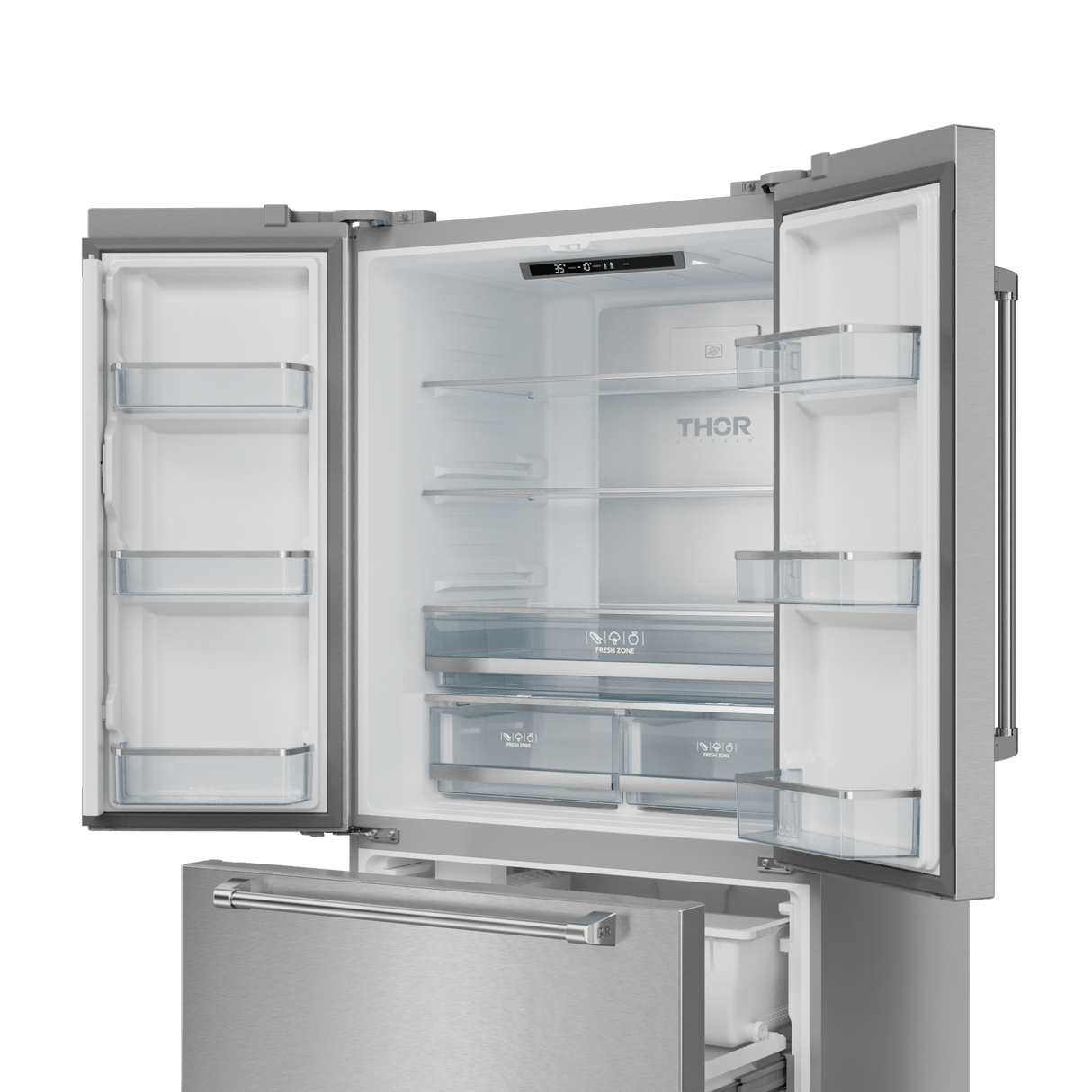 36 Inch 20.3 Cu Ft French Door Counter Depth Refrigerator With Ice Maker In Stainless Steel  Gordon Ramsay Series