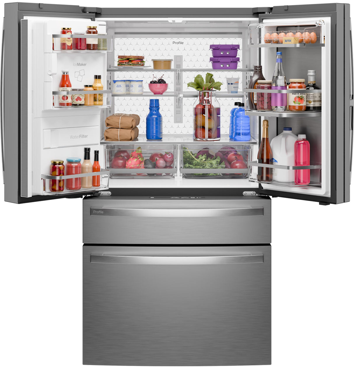 GE Profile™ ENERGY STAR® 22.4 Cu. Ft. Smart Counter-Depth 4-Door French-Door Refrigerator with Kitchen Assistant™