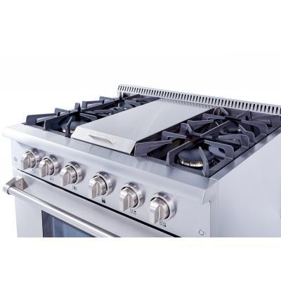 36 Inch Professional Gas Range With Griddle In Stainless Steel
